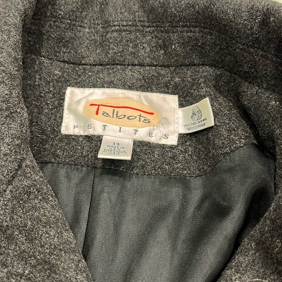 Talbots‎ | 100% Wool Classic Pea Coat | Charcoal Grey | Petite 14 - Picture 10 of 11